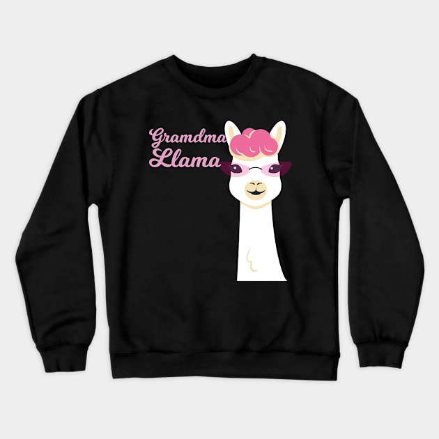 Funny Grandma Gift Grandma Llama Gift Crewneck Sweatshirt by Tracy